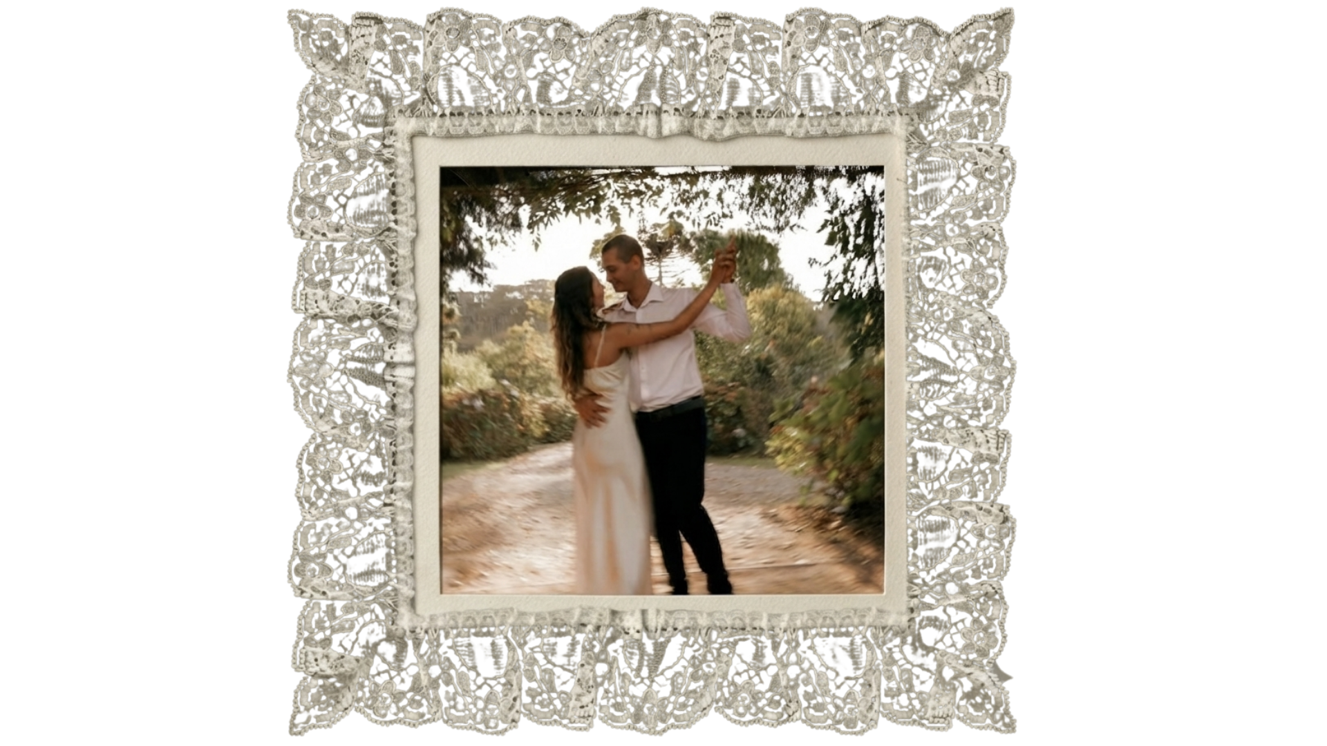 Couple Dancing in Lace Frame